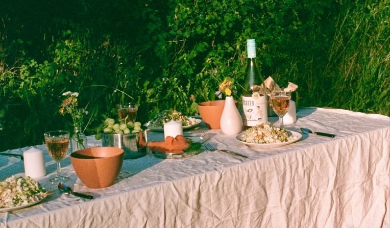 meal on a table outside